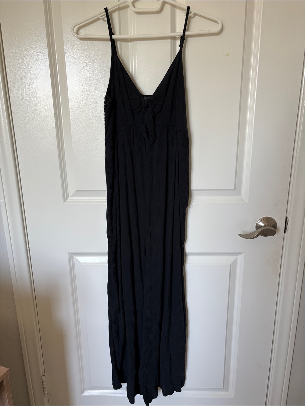 aerie Black Spaghetti Strap Jumpsuit Romper